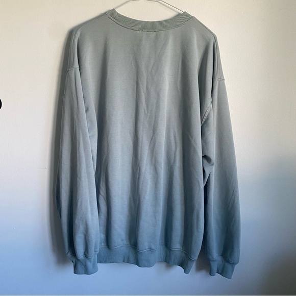 PRINCESS Polly Oversized Crewneck Graphic Long Sleeve Sweatshirt Sage Green US 2 - Picture 4 of 10